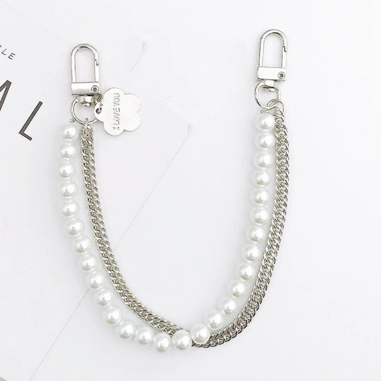 Catenella per borsa 26 cm perle imitation – tracolla elegante per handbag / shoulder bag donna, accessorio fashion