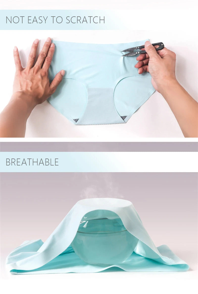 Set 9 pezzi perizomi donna seamless in ice-silk – mid-rise, mutandine traspiranti comfort quotidiano taglie grandi