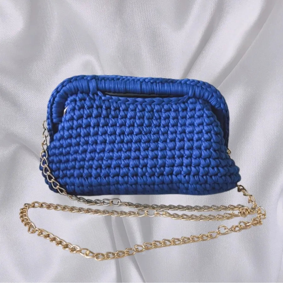 Borsa Clutch Donna Intrecciata a Spalla in Stile Crochet – Bag Elegante Fatta a Mano