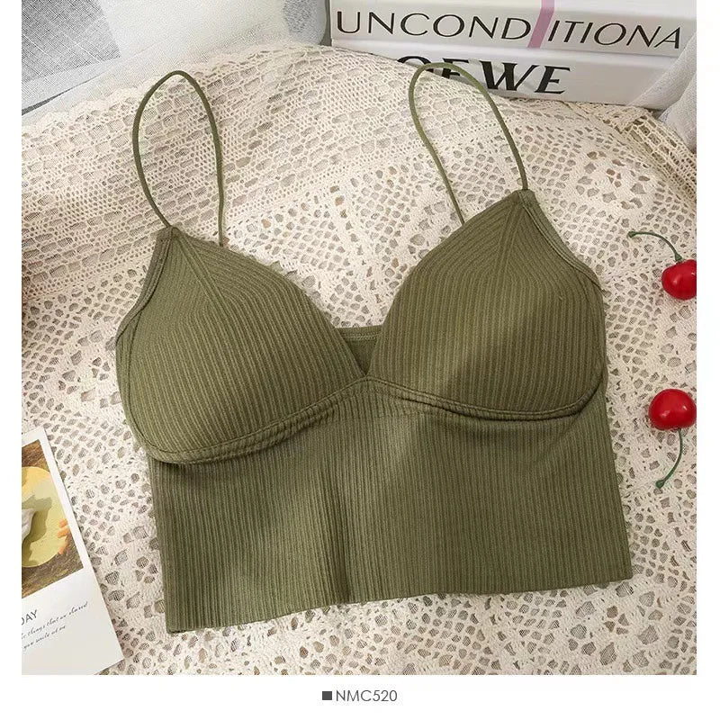 Crop Top tubino seamless donna – Sport brassière senza cuciture, streetwear estivo