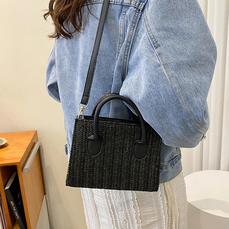 Borsa Tracolla Donna in Paglia Intrecciata – Stile Casual