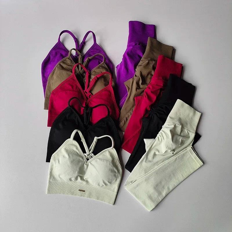 Completo Sportivo Fitness Donna Vita Alta – Set Yoga, Running e Allenamento