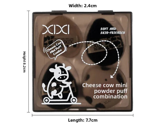 Set 5 spugnette makeup ultra morbide “cheese cow” – compatibili dry & wet