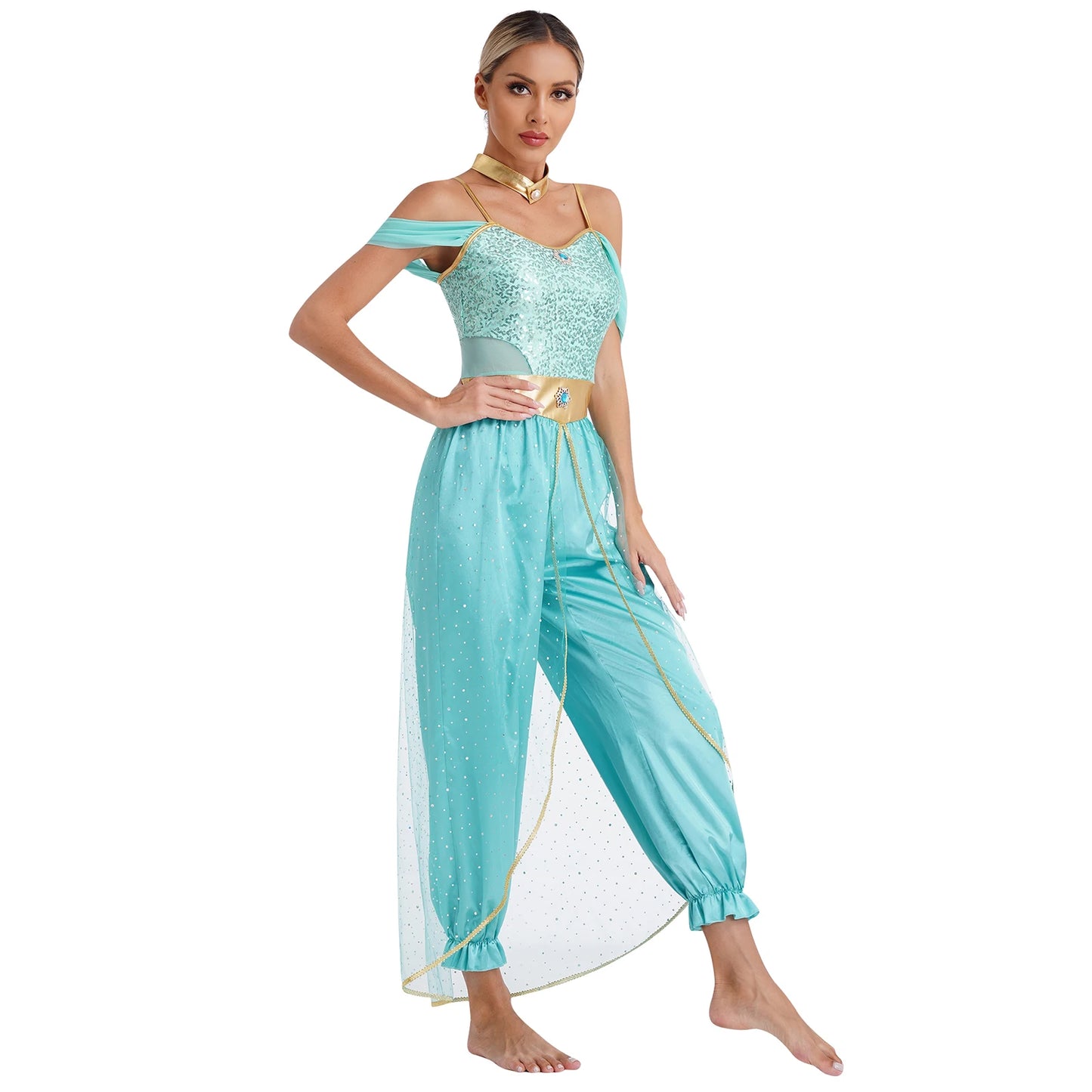 Costume da Principessa Araba / Jasmine Bollywood – Outfit Cosplay per Feste e Halloween