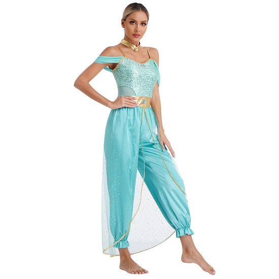 Costume da Principessa Araba / Jasmine Bollywood – Outfit Cosplay per Feste e Halloween