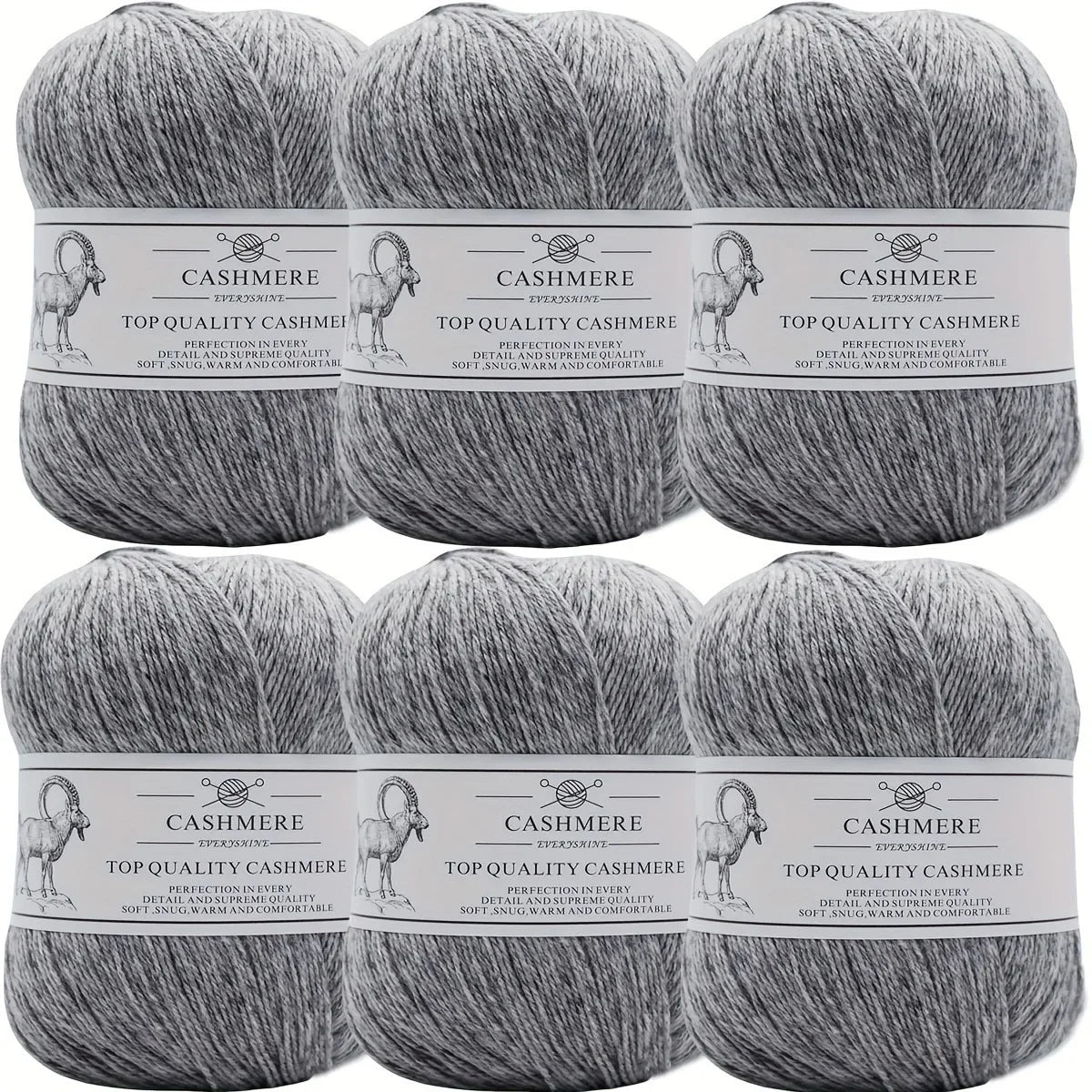 Set 6 gomitoli filo cashmere donna – Lana alta qualità per maglioni, sciarpe, cappelli e progetti fai-da-te