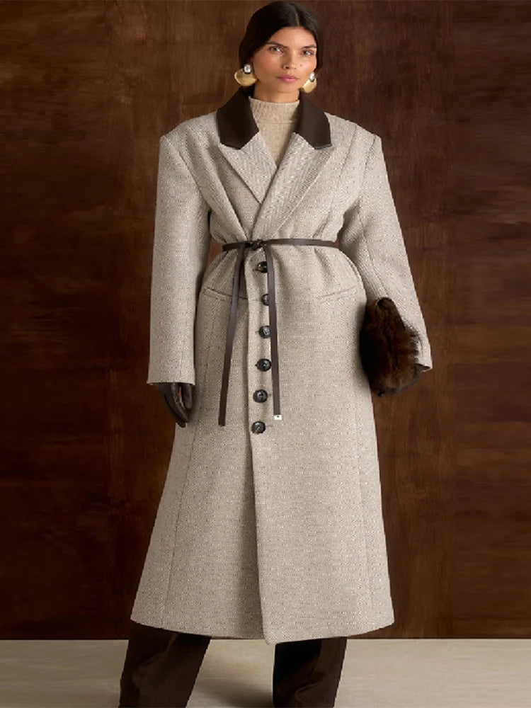 Cappotto Lungo Donna a Pois con Cintura - immagine 5