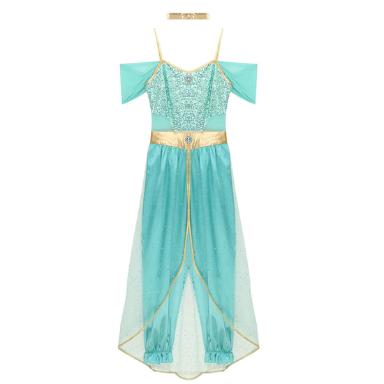 Costume da Principessa Araba / Jasmine Bollywood – Outfit Cosplay per Feste e Halloween