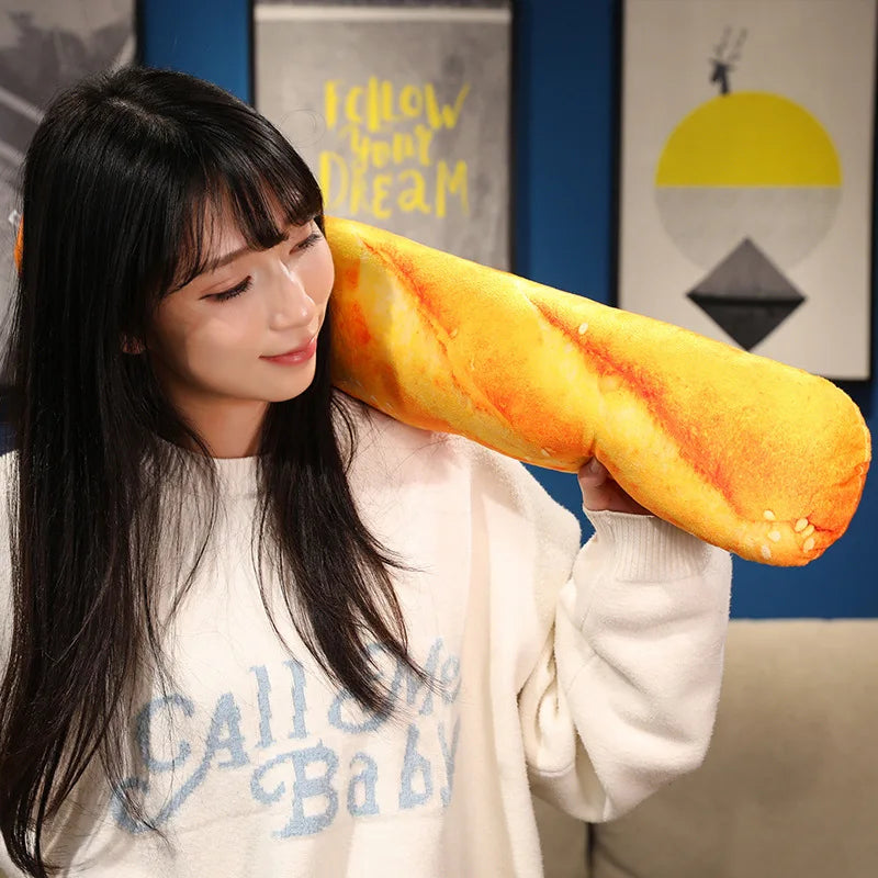 Realistic Bread Plush Pillow Set Croissant Baguette Hot Dog Sofa Decor Soft Comfort Food Themed Cushions For family Birthday Gif