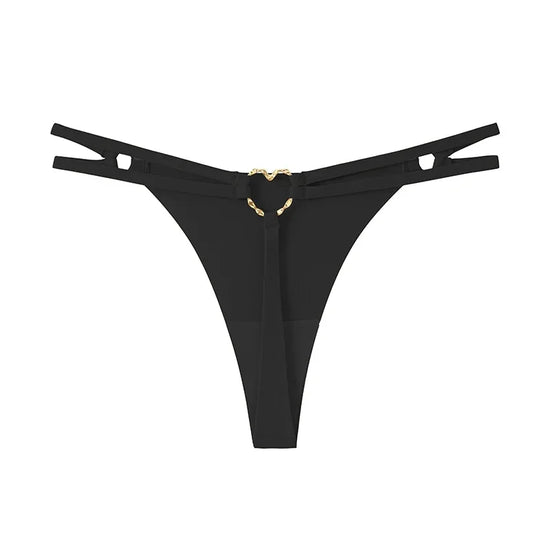 Perizoma sexy a vita alta con doppia fibbia "Love" – Slip minimalisti con cinturini sottili per un look seducente e traspirante