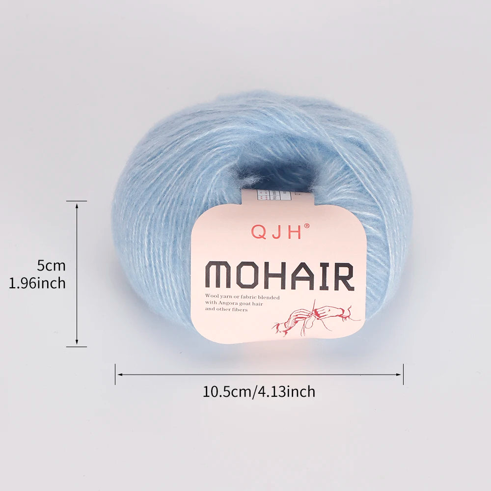 Set 6 gomitoli filato mohair morbido – lana angora effetto fluffy per maglioni, sciarpe, shawl fai-da-te