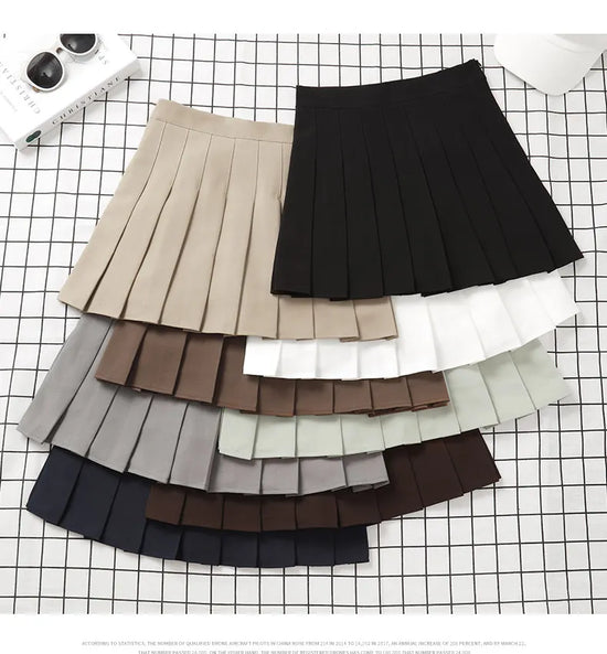 Gonna plissettata cortissima a vita alta – stile uniforme