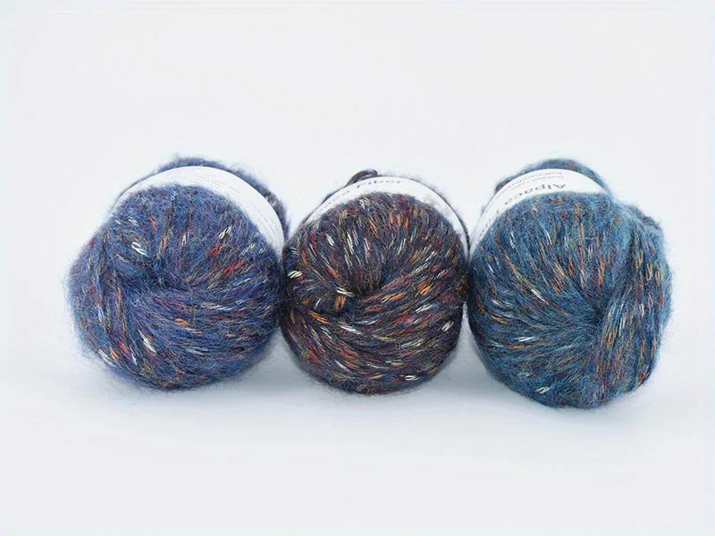 Set 6 gomitoli filo alpaca – lana alpaca hand-knit per sciarpe, cappotti, lavori intrecciati colorati fai-da-te