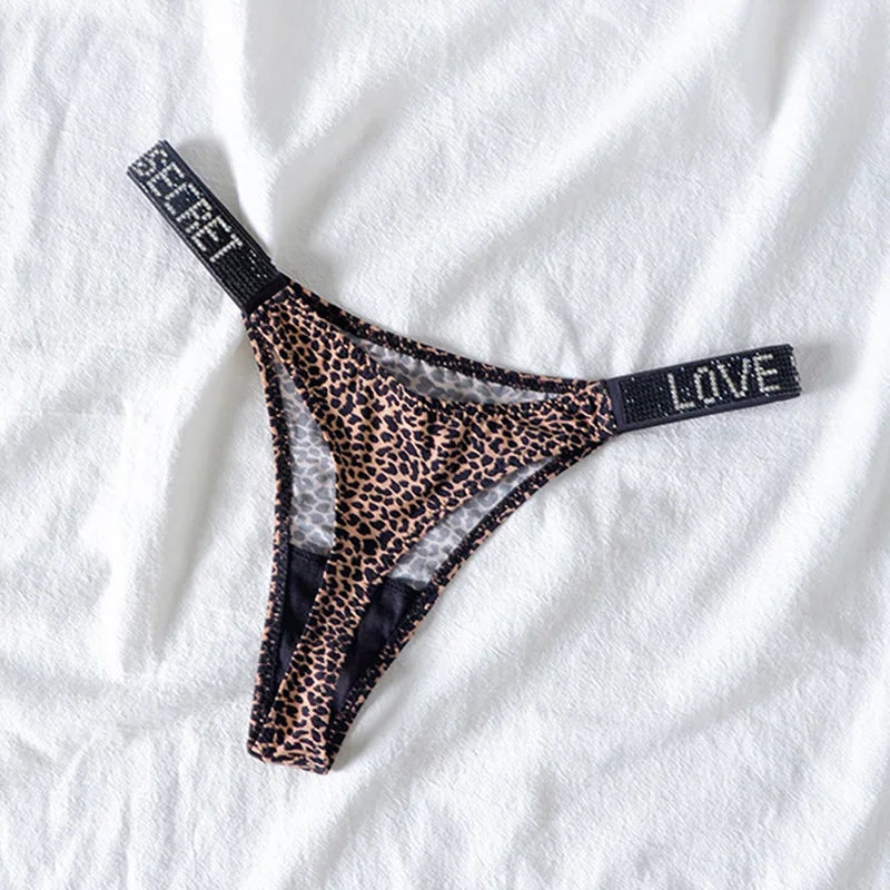 5 Slip a Vita Alta Sexy con Strass | Tanga Perizoma Donna S-XL