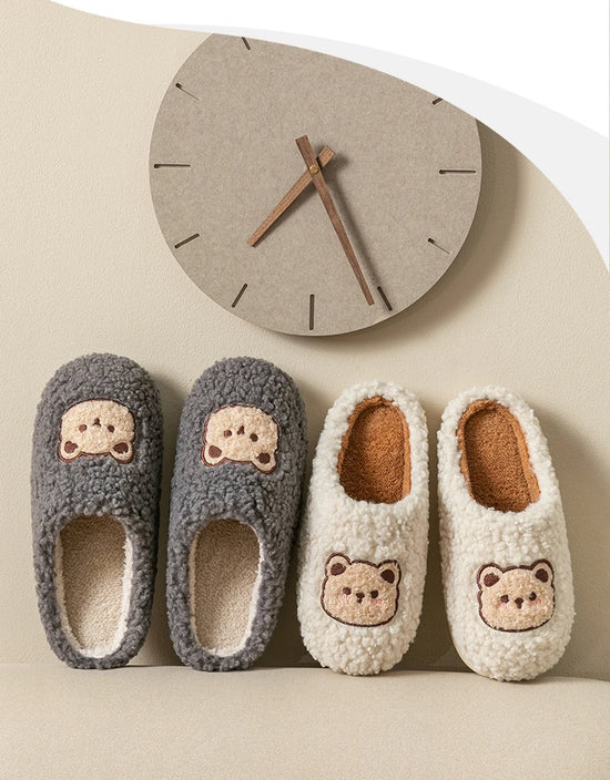 Pantofole Peluche Orso per Uomo e Donna – Ciabatte Morbide e Calde per Casa