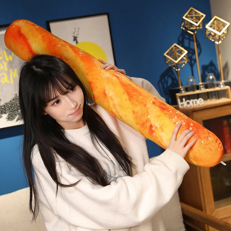 Realistic Bread Plush Pillow Set Croissant Baguette Hot Dog Sofa Decor Soft Comfort Food Themed Cushions For family Birthday Gif