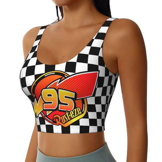 Maglia cars SaettaMcQueen Donna | Cartoon Fitness Crop Top Cars