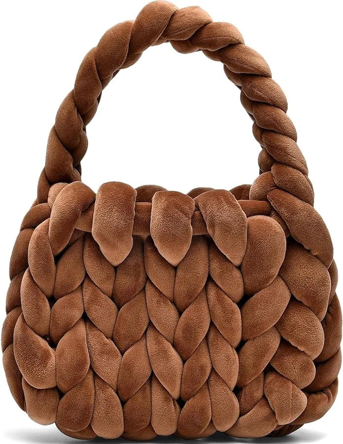 Borsa uncinetto in velluto intrecciato a mano – handbag artigianale unisex disponibile in più colori e dimensioni