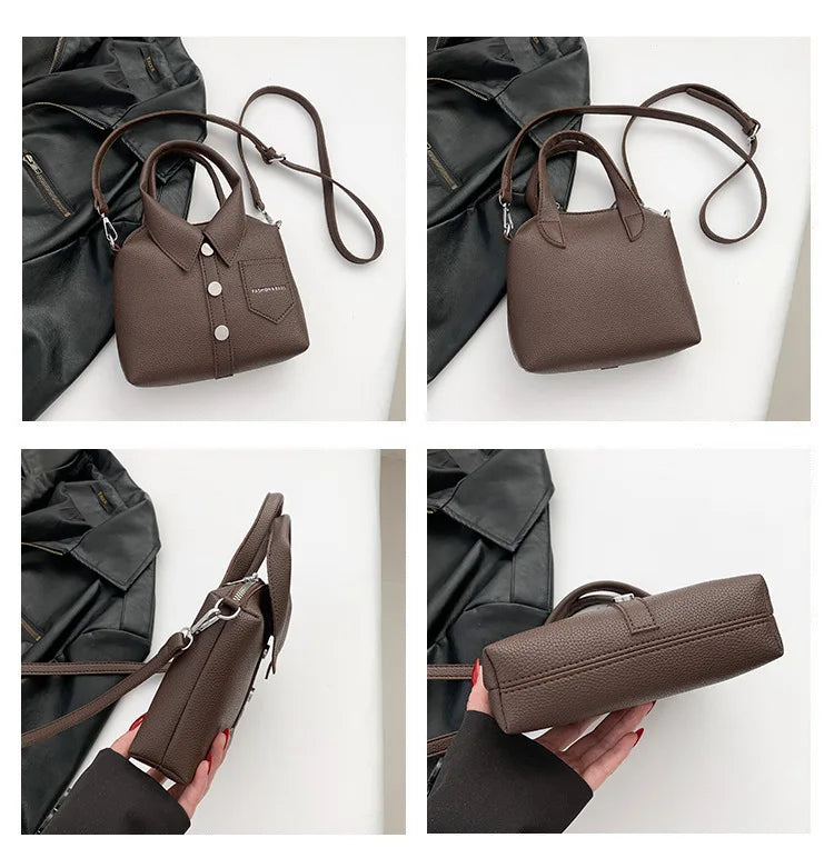 Borsa compatta quadrata in PU – shoulder / crossbody bag con zip, design elegante e di qualità per donna 2025