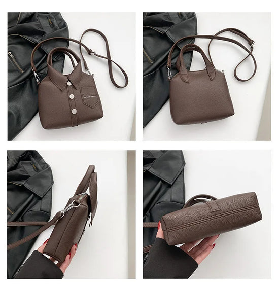 Borsa compatta quadrata in PU – shoulder / crossbody bag con zip, design elegante e di qualità per donna 2025