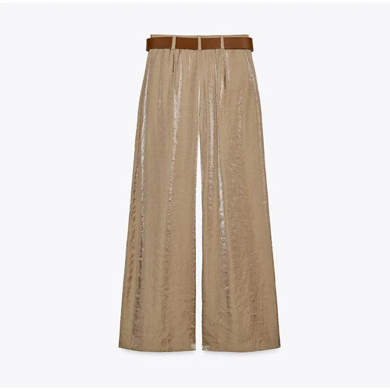 Completo donne 2025 – Pantaloni vita alta largo + body + top in coordinato con cintura inclusa
