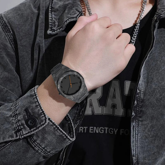 Orologio da Uomo Elegante con Quadrante Nero e Numeri Arabi – Design Classico e Moderno