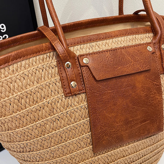 Borsa Donna in Paglia Intrecciata – Tote Estiva con Zip