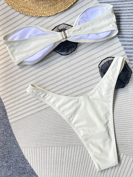 Bikini brasiliano 3D con fascia bandeau – Donna Sexy e Chic