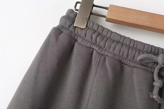 Completo donna autunnale con bomber corto e pantaloni palazzo vita alta – Outfit 2 pezzi