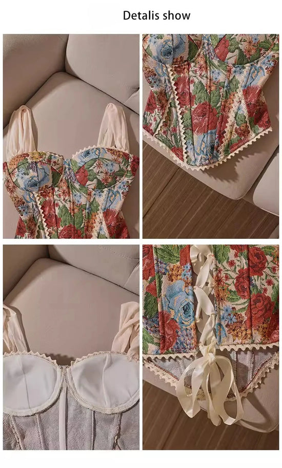 Top Donna in Pizzo Ricamato – Corsetto Elegante e Sexy