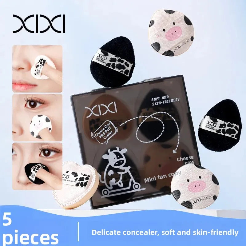Set 5 spugnette makeup ultra morbide “cheese cow” – compatibili dry & wet