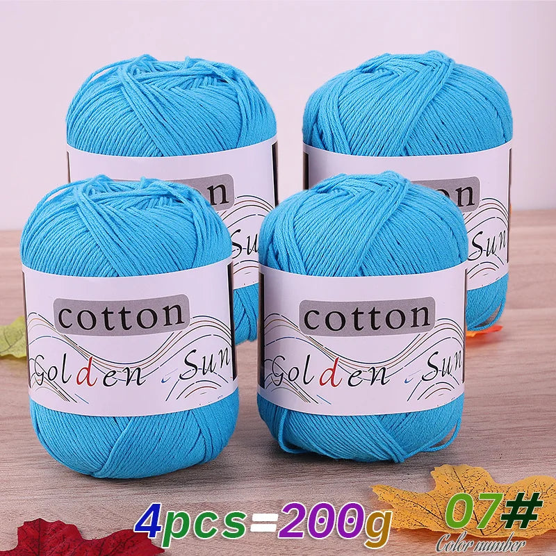 Filato in cotone 100% 200 g – filo medio-fino per uncinetto / knitting: maglioni, cappelli, copertine fai-da-te