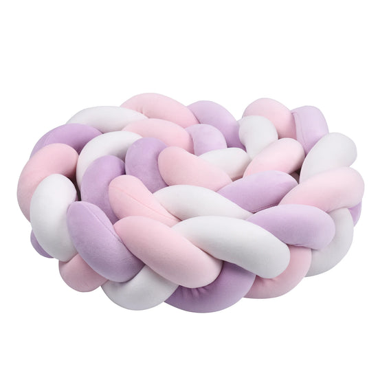 Paracolpi Culla Intrecciato 1-4 m – Protezioni Letto Neonato Treccia Marshmallow