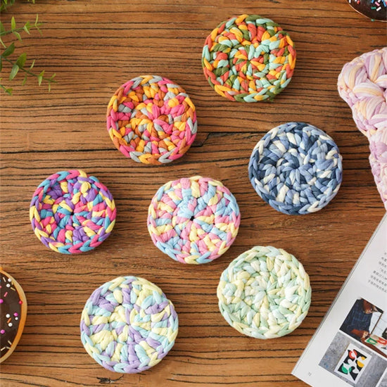 Fettuccia di Cotone Multicolor 100 g – Filo T-Shirt per Crochet, Maglia e Borse Handmade