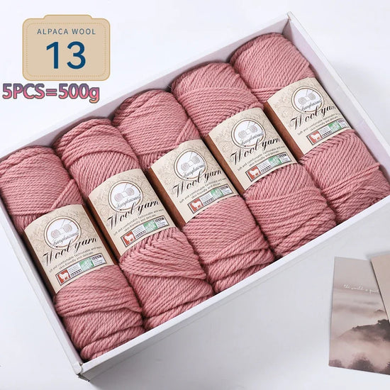 Set 5 gomitoli filato spesso alpaca 500 g – yarn grosso per maglioni, cappotti e crafting inverno