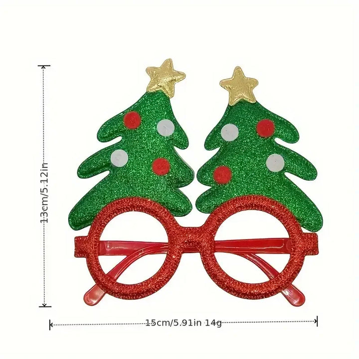 Set 12 pezzi occhiali natalizi festa – occhiali divertenti renna & albero di Natale per party, photobooth e celebrazioni natalizie