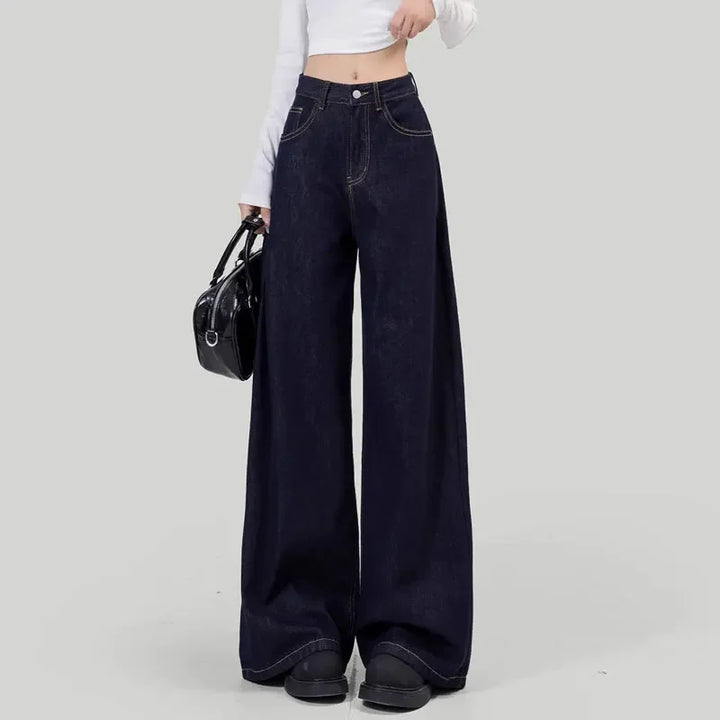 Jeans donna vita alta loose fit – Gamba dritta / wide-leg elegante per l’autunno / inverno
