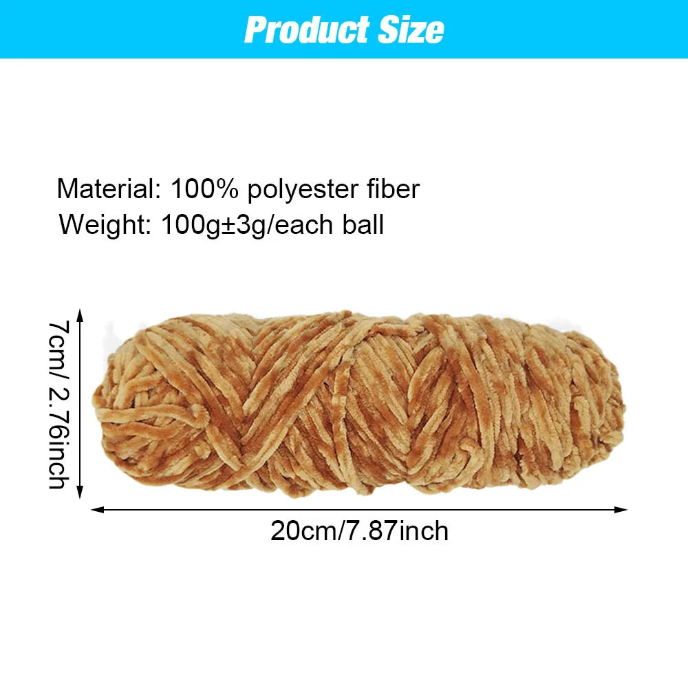 Set 5 rotoli filato ciniglia velluto 100 g – filo morbido e caldo per coperta, maglione, cuscini, DIY