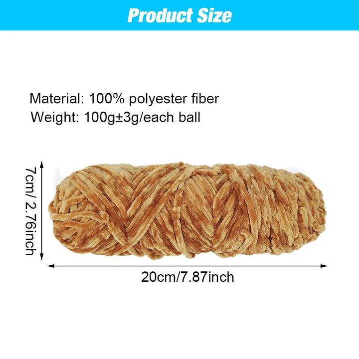 Set 5 rotoli filato ciniglia velluto 100 g – filo morbido e caldo per coperta, maglione, cuscini, DIY