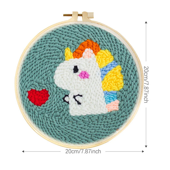 Kit Punch Needle Funghi e Fiori – Ricamo DIY Facile per Principianti