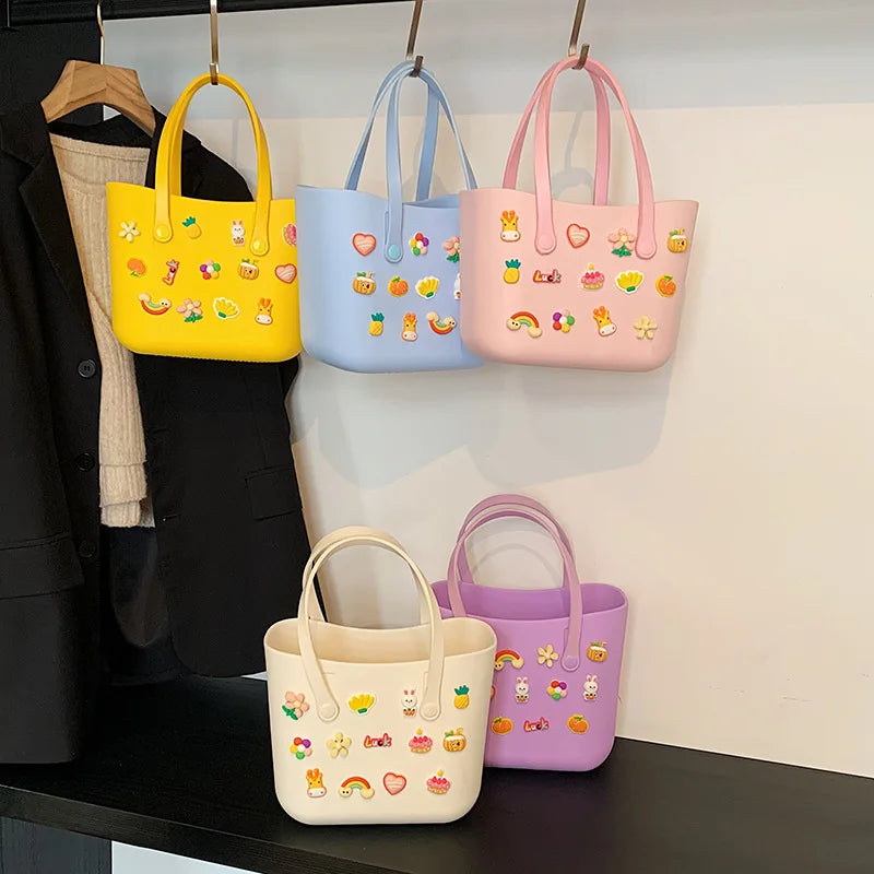 Borsa Mare Colorata Impermeabile – Cestino Estivo Donna Multicolore per Spiaggia e Piscina