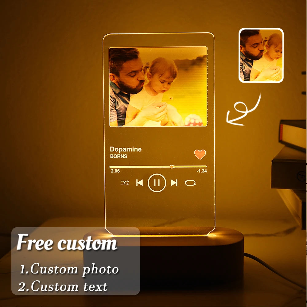 Lampada LED 3D Personalizzata con Foto, Nome e Data – Regalo Romantico per Coppie