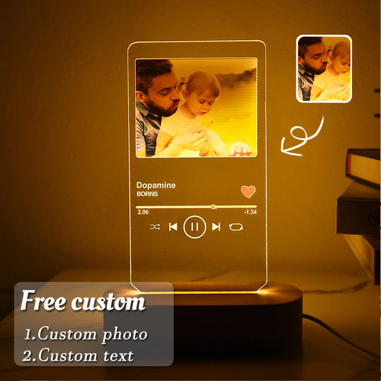 Lampada LED 3D Personalizzata con Foto, Nome e Data – Regalo Romantico per Coppie