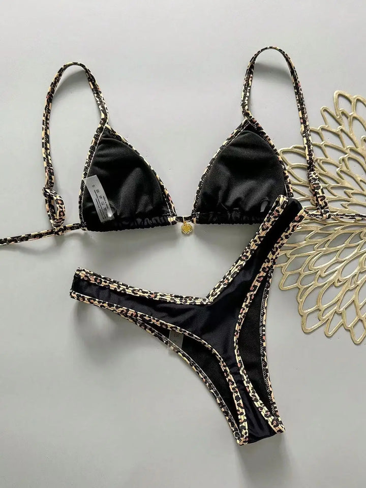 Micro Bikini Leopardato Sexy – Costume Push Up Donna