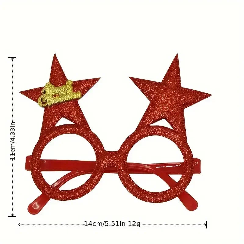 Set 12 pezzi occhiali natalizi festa – occhiali divertenti renna & albero di Natale per party, photobooth e celebrazioni natalizie