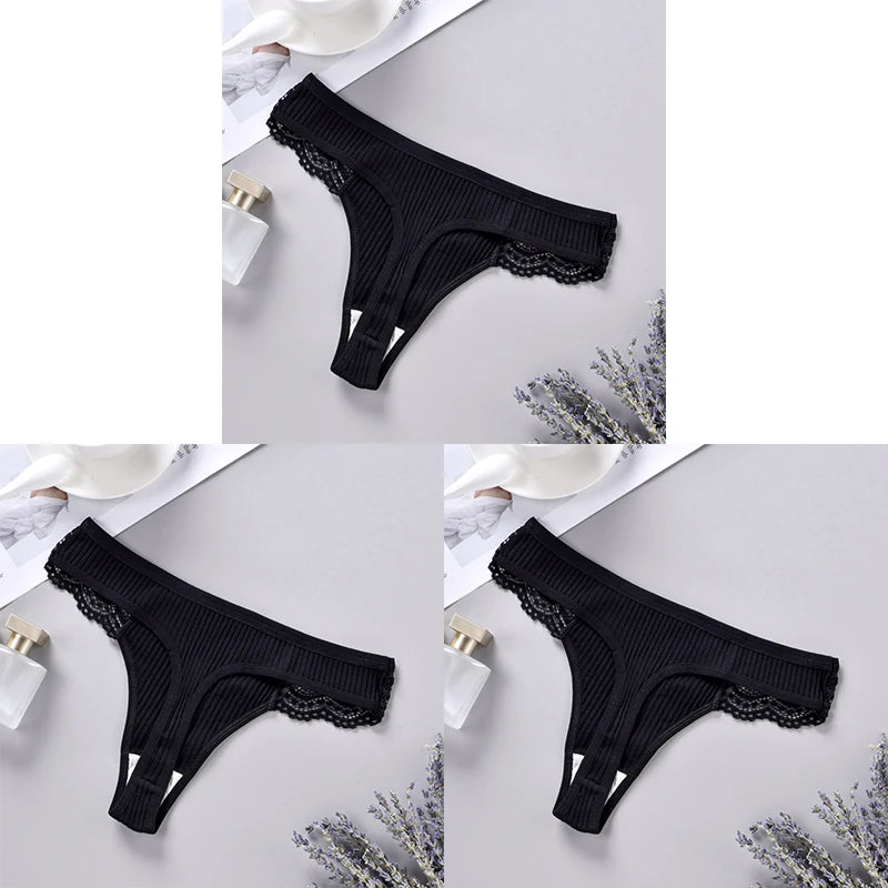 Set 3 pezzi G-string donna in cotone antibatterico – mutandine vita bassa traspiranti e asciugatura rapida, underwear comfort quotidiano