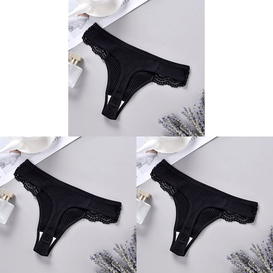 Set 3 pezzi G-string donna in cotone antibatterico – mutandine vita bassa traspiranti e asciugatura rapida, underwear comfort quotidiano