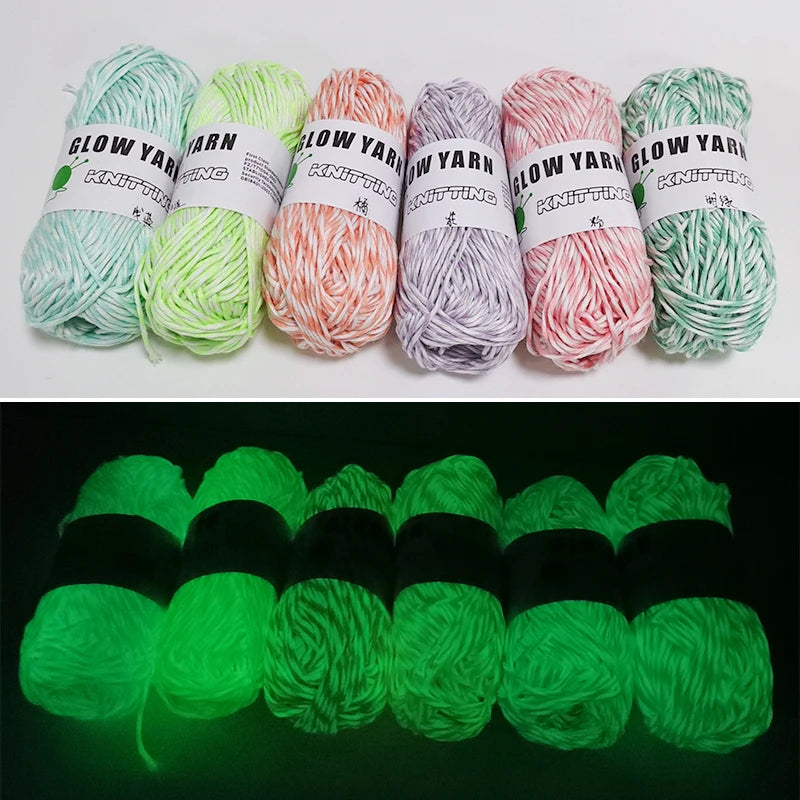 Filato luminoso in poliestere da 2 mm – Ideale per maglioni e cappelli che brillano al buio