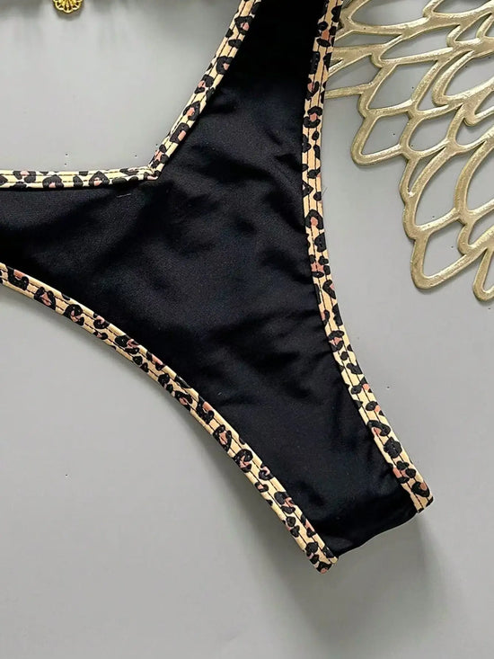 Micro Bikini Leopardato Sexy – Costume Push Up Donna