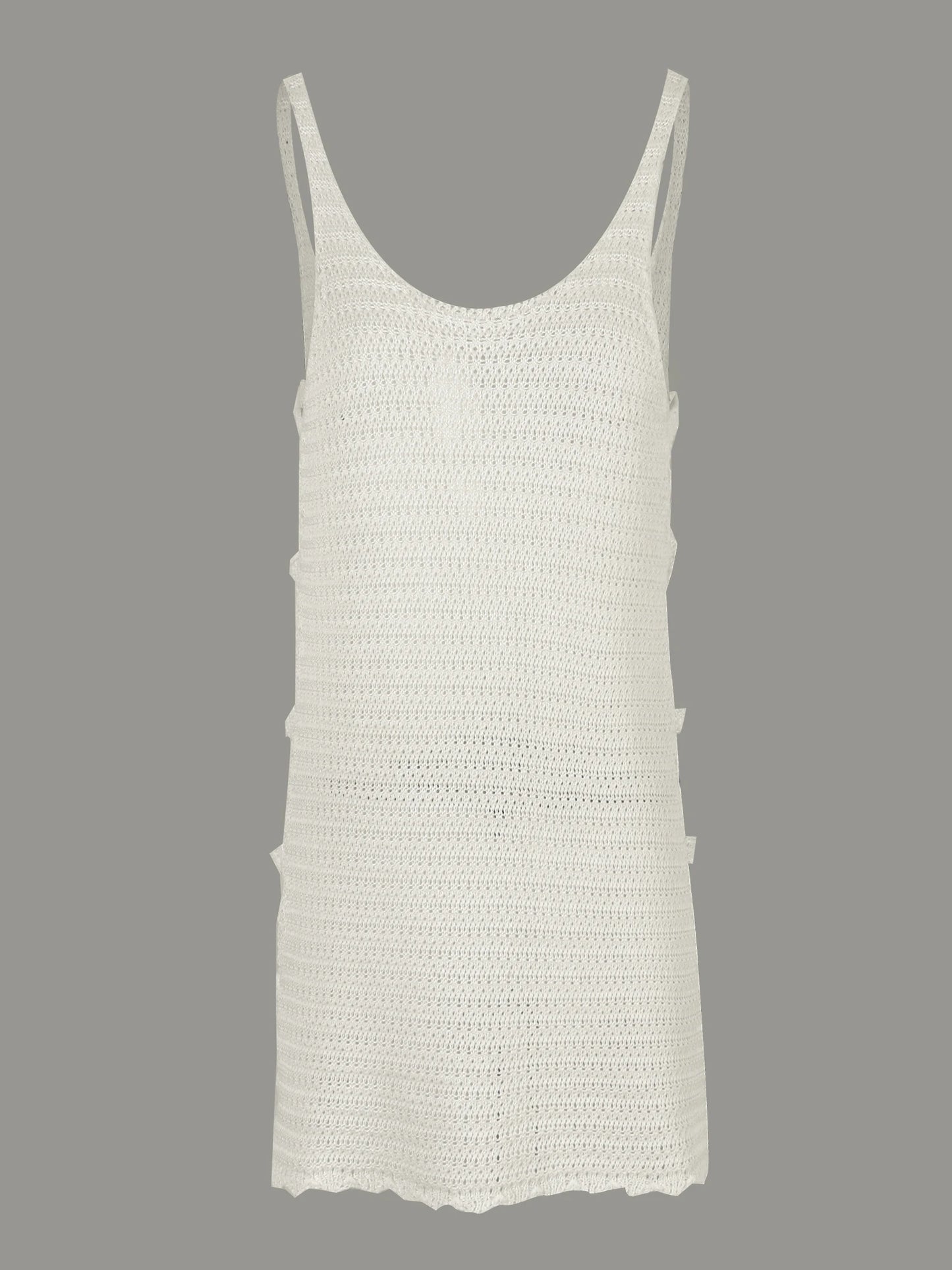 Vestito Donna Mare Estivo Scollo U con Tagli Laterali – Corto e Sexy a Righe Estate 2025